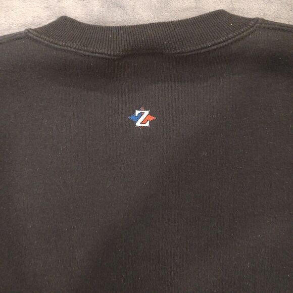 Vintage 90s JERZEES SPORT Sweatshirt Size Large Black Blank Crewneck Made In USA - Picture 5 of 9